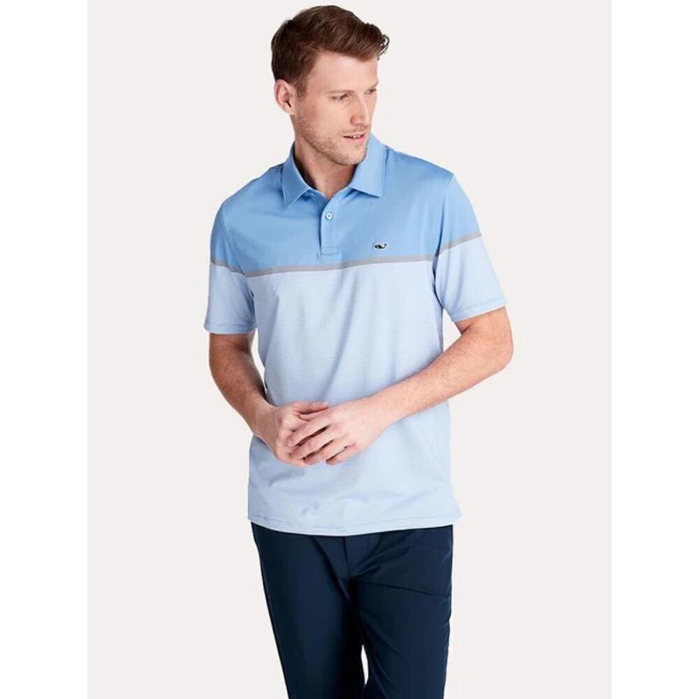 Vineyard Vines Men's Caneel Bay Stripe Bowline Polo Shirt Size Large